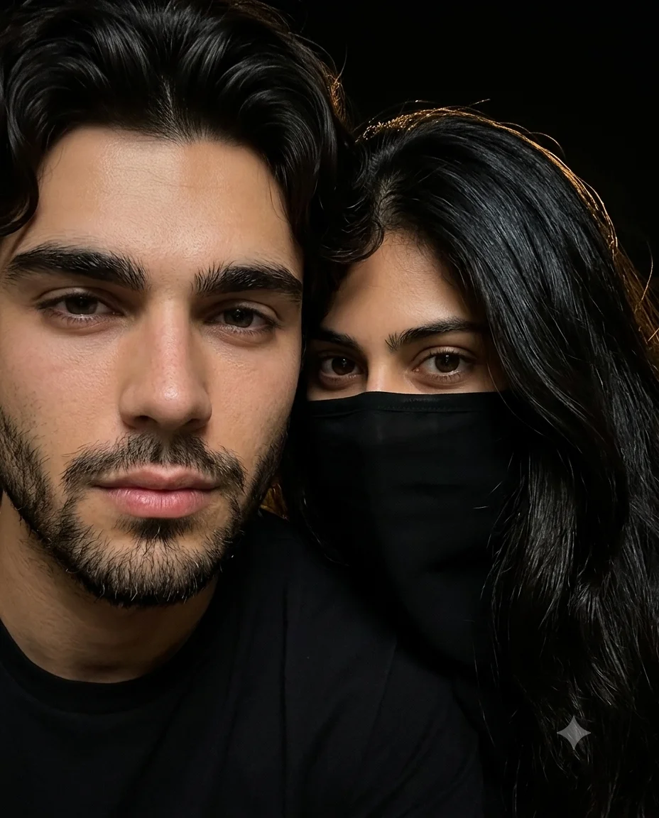 close-up portrait photo prompt of couple
