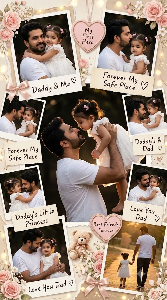 Father & Daughter Memory Scrapbook Collage Prompt